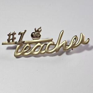 AJC Vintage Gold Tone #1 Teacher Brooch